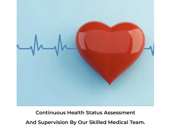 A shiny red heart with a heartbeat line on a blue background.